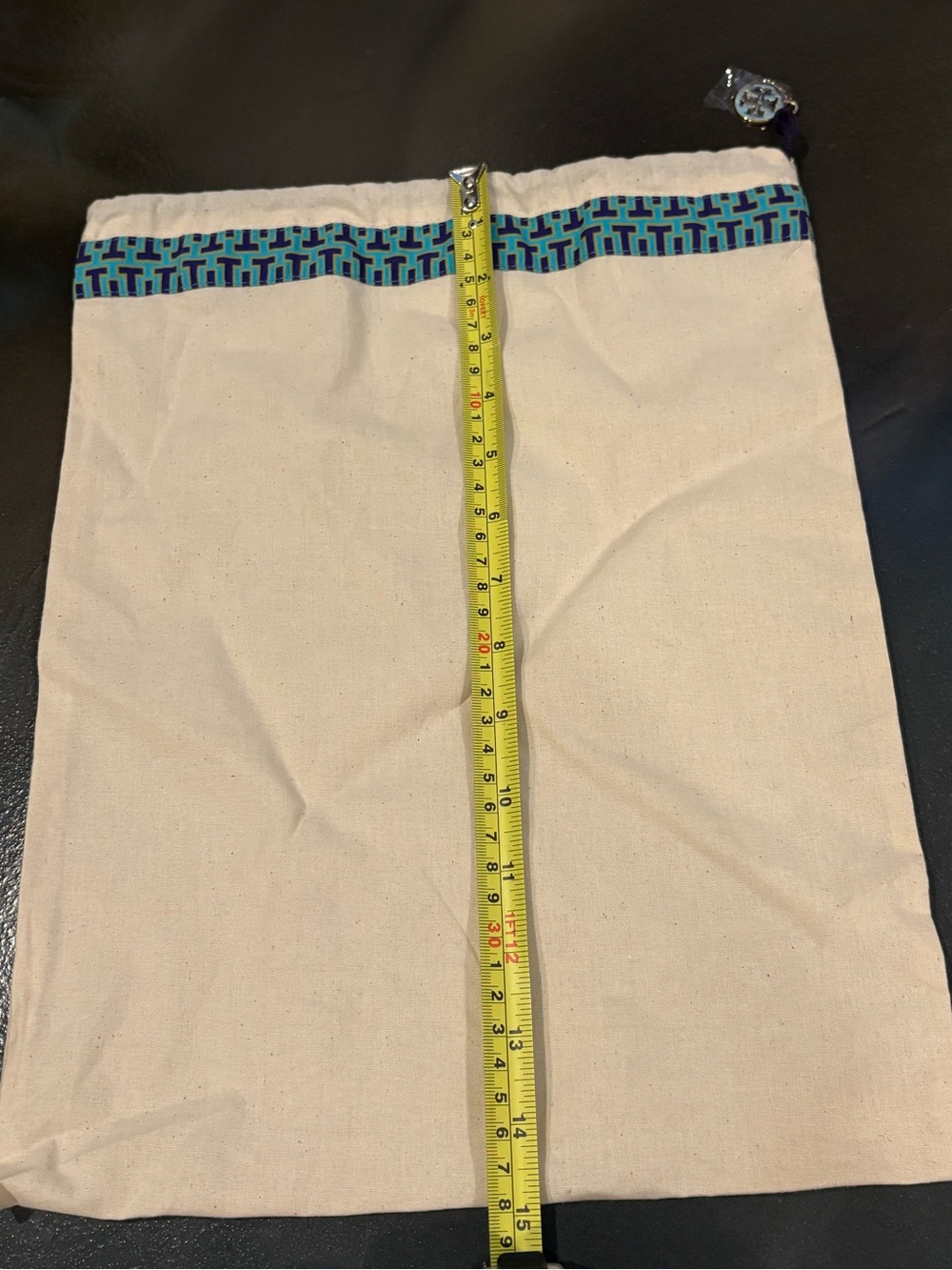 Tory Burch Drawstring Dust Bags Set Of 2 Blue Logo Trim Shoe Travel Storage - Picture 9 of 12